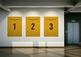 室内展览海报的样机模板展示