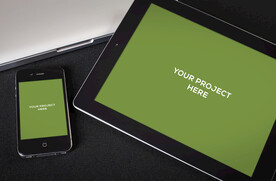 特色平板手机的场景样机素材