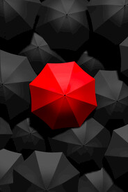 红伞北欧装饰画