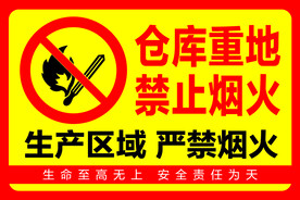 标识牌 仓库重地 禁止烟火 