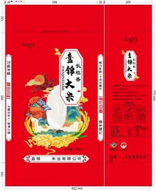 盘锦米包装 分层图 展开图