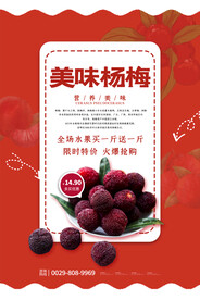 美味杨梅水果海报