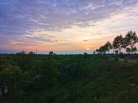 日暮下的乡村美景