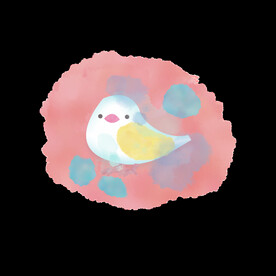 水彩风小鸟国风渐染插画设计元素