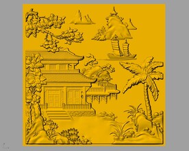 CAD浮雕装饰画立体模型