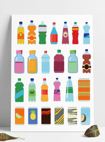 手绘卡通夏日饮料饮品快乐肥宅水