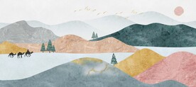 莫兰迪床头画