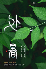 创意传统节气二十四节气处暑海报