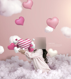 可爱孩子儿童梦想创意摄影背景