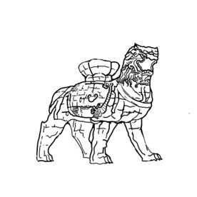 沧州 铁狮子 白描