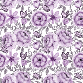 紫色花无缝底纹