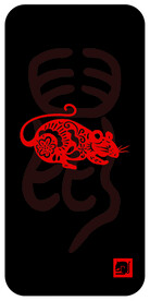 鼠剪纸风格手机壳图案