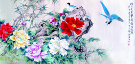 牡丹双鹊