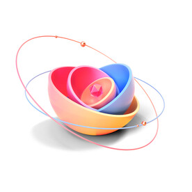 抽象半圆环绕几何体