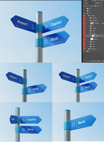 导视牌样机VI导视系统指示牌