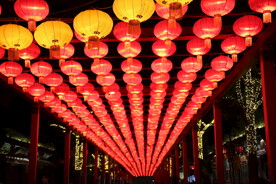 灯笼 排灯 花灯 透视  光线