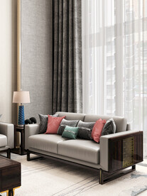 新中式真皮沙发