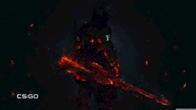 士兵燃烧的狙击枪