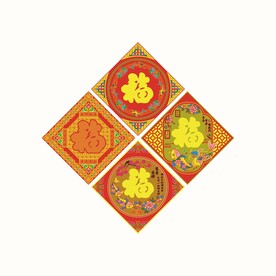 福 门贴 中国结