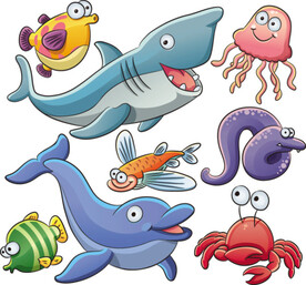 卡通海洋生物