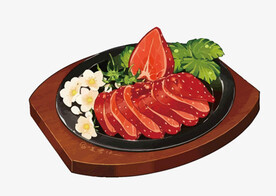 卡通美食牛排