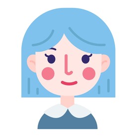 矢量卡通短发少女
