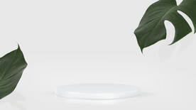 植物装修3D讲台背景psd
