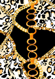 大牌 豹纹 链条