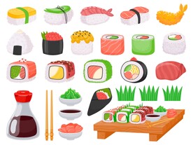 美食寿司矢量图