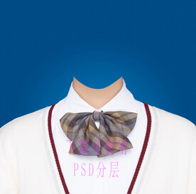 女款衬衫领结证件照衣服素材