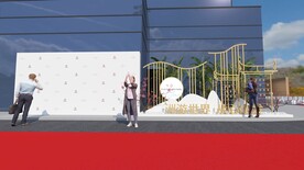 中式品牌墙签到区