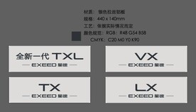 星途各型号车铭牌