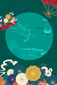 手绘国潮风背景中式海报