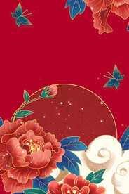 手绘国潮风背景中式海报