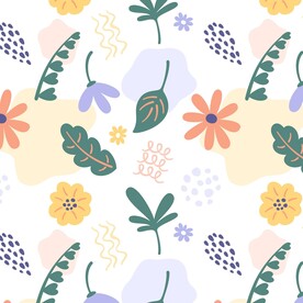 手绘卡通植物背景矢量