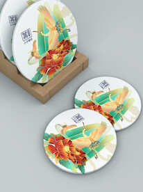 国潮图案餐具样机