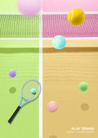创意清新网球运动体育海报背景