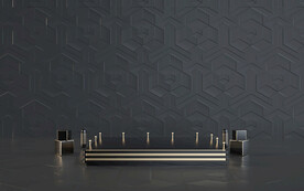 C4D黑金舞台建模