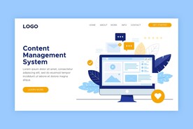 cms 概念着陆页插图矢量