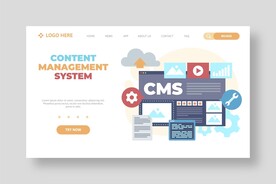 cms 概念着陆页插图矢量