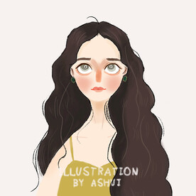 可爱大波浪女孩