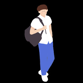 背着书包的男孩