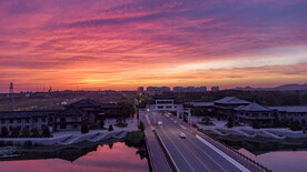 东平湖水浒古镇晚霞