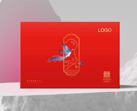 中国风喜鹊婚庆包装分层展开图
