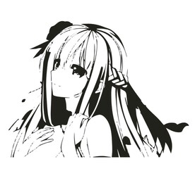 矢量人物动漫少女