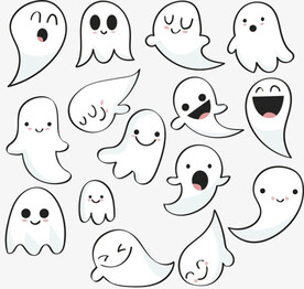 万圣节卡通幽灵小人