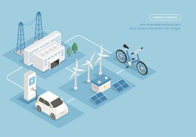 矢量绿色环保新能源插画格式