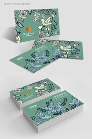 中国风古典清新大气品牌名片设计