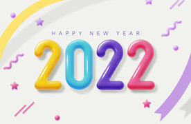 2022元旦新年塑料字体设计