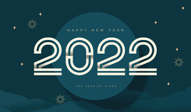 虎年数字2022元旦新年字体设